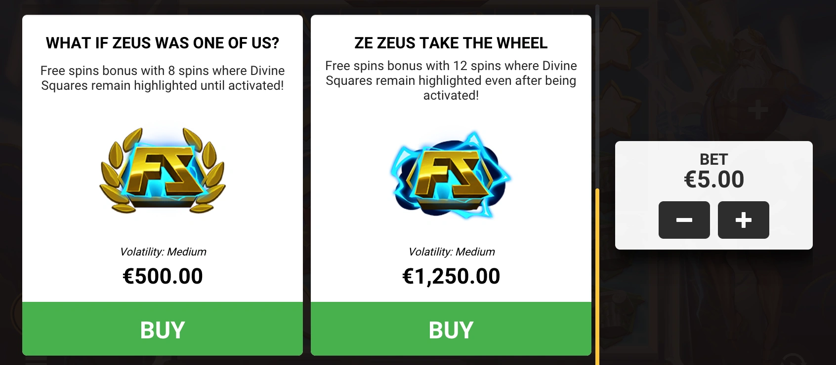 Ze Zeus Slot Feature Buying